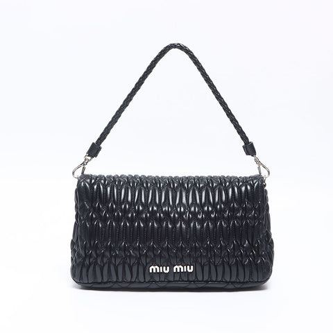 Miu Miu Mini Matelasse Crystal Shoulder Bag black WS14368