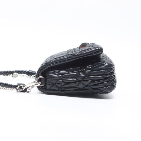 Miu Miu Mini Matelasse Crystal Shoulder Bag black WS14368