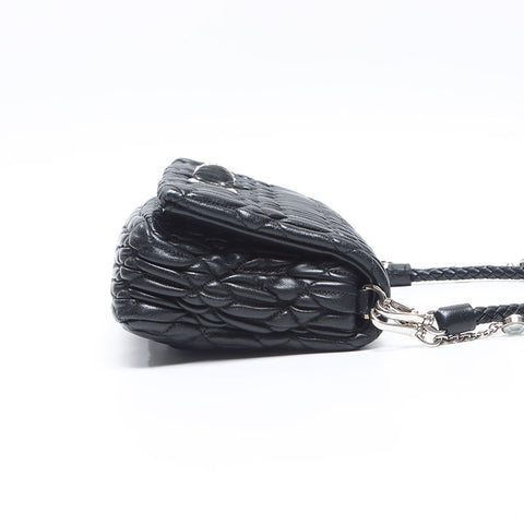Miu Miu Mini Matelasse Crystal Shoulder Bag black WS14368
