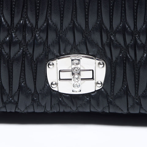 Miu Miu Mini Matelasse Crystal Shoulder Bag black WS14368