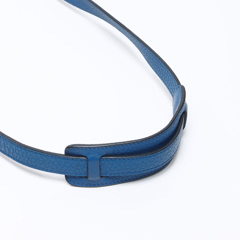 PRADA Leather Logo Camera Bag Shoulder Bag blue WS14369