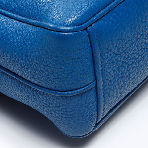 PRADA Leather Logo Camera Bag Shoulder Bag blue WS14369