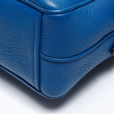 PRADA Leather Logo Camera Bag Shoulder Bag blue WS14369