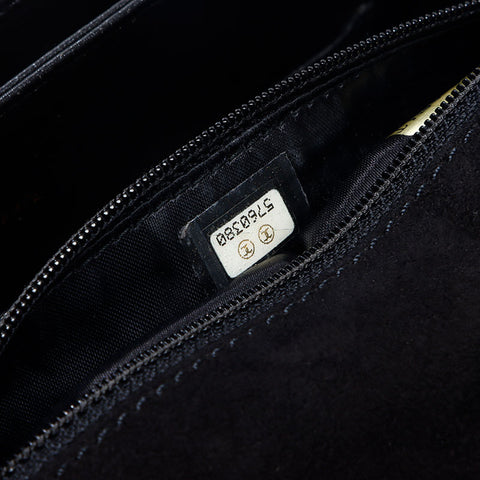 シャネル CHANEL 5番台 スエード ワイルドステッチ 1997-1999 ショルダーバッグ ブラック WS14372