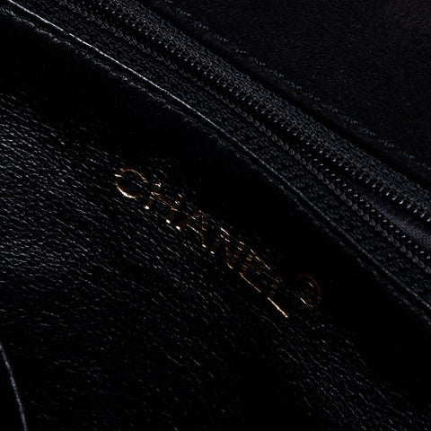 シャネル CHANEL 5番台 スエード ワイルドステッチ 1997-1999 ショルダーバッグ ブラック WS14372