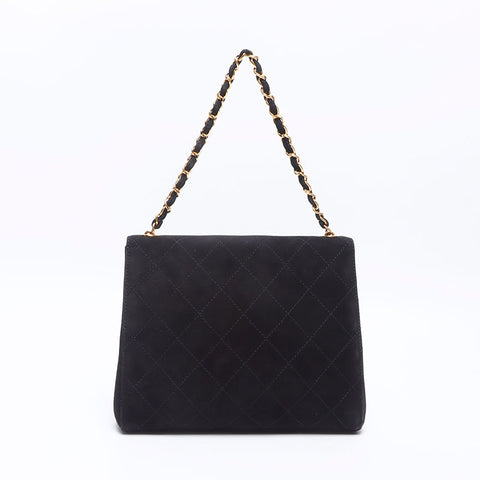 シャネル CHANEL 5番台 スエード ワイルドステッチ 1997-1999 ショルダーバッグ ブラック WS14372
