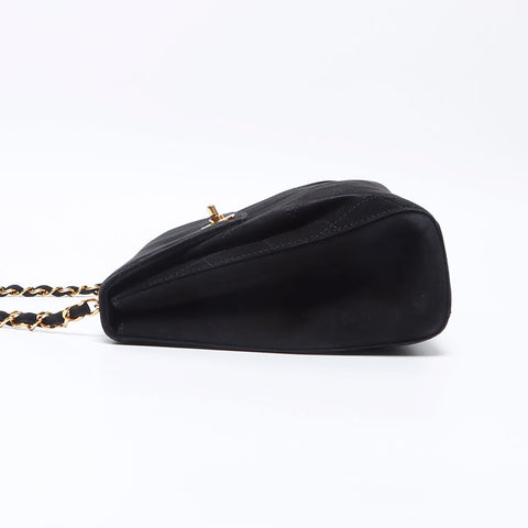 シャネル CHANEL 5番台 スエード ワイルドステッチ 1997-1999 ショルダーバッグ ブラック WS14372