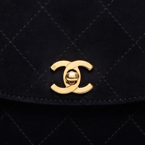 シャネル CHANEL 5番台 スエード ワイルドステッチ 1997-1999 ショルダーバッグ ブラック WS14372