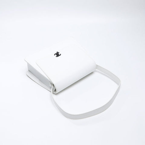 CHANEL No.5 Turnlock COCO Mark 1997-1999 Shoulder Bag white WS14373