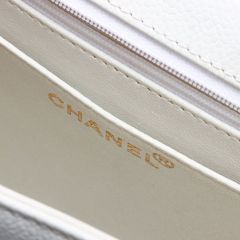 CHANEL No.5 Turnlock COCO Mark 1997-1999 Shoulder Bag white WS14373