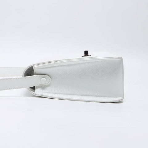 CHANEL No.5 Turnlock COCO Mark 1997-1999 Shoulder Bag white WS14373