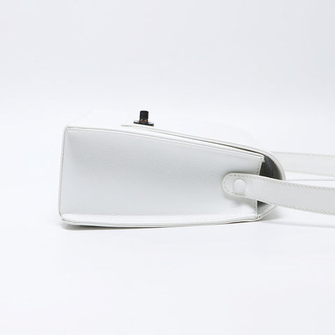 CHANEL No.5 Turnlock COCO Mark 1997-1999 Shoulder Bag white WS14373