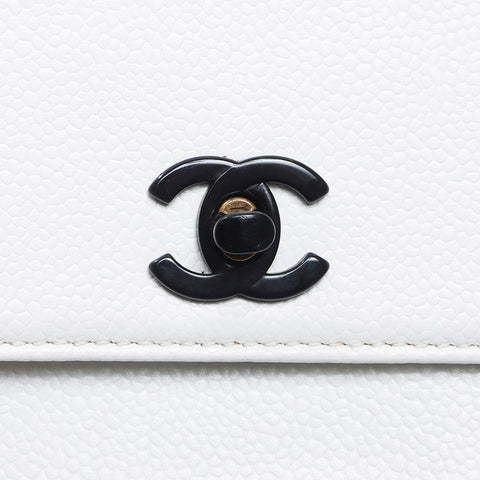 CHANEL No.5 Turnlock COCO Mark 1997-1999 Shoulder Bag white WS14373