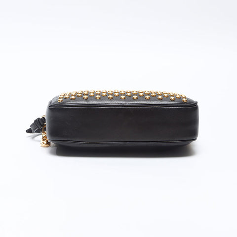 ミュウ ミュウ Miu Miu スタッズ ポーチ ハンドバッグ ブラック WS14388