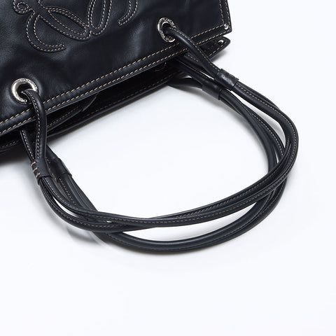 ロエベ LOEWE ショッパーバッグ ハンドバッグ ロゴ レザー　アナグラム トートバッグ ブラック WS14390