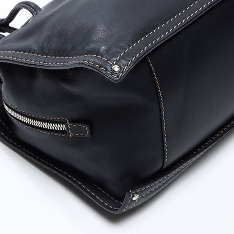 ロエベ LOEWE ショッパーバッグ ハンドバッグ ロゴ レザー　アナグラム トートバッグ ブラック WS14390