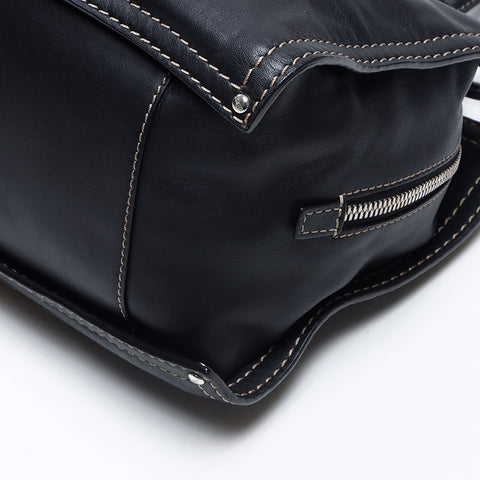ロエベ LOEWE ショッパーバッグ ハンドバッグ ロゴ レザー　アナグラム トートバッグ ブラック WS14390