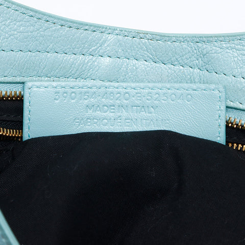 BALENCIAGA Metallic Edge City Light Blue Shoulder Bag blue WS14392