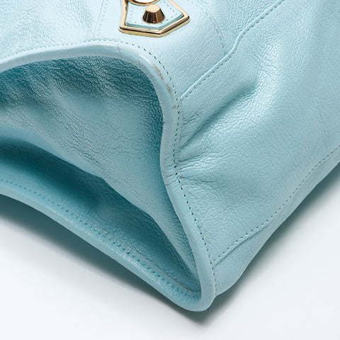 BALENCIAGA Metallic Edge City Light Blue Shoulder Bag blue WS14392