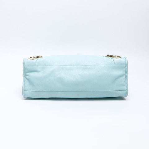 BALENCIAGA Metallic Edge City Light Blue Shoulder Bag blue WS14392