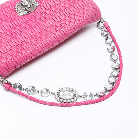 Miu Miu Materasse Crystal Shoulder Bag pink WS14393