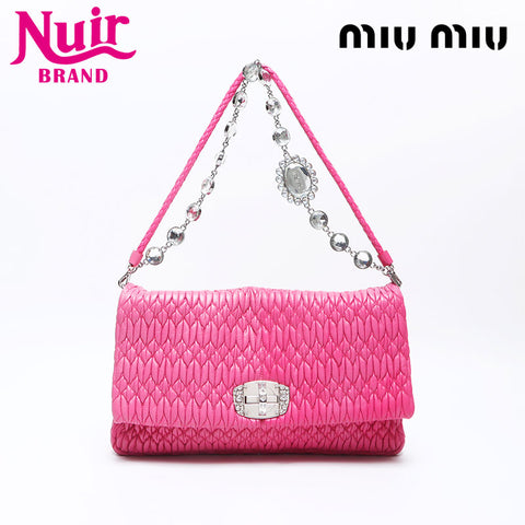 Miu Miu Materasse Crystal Shoulder Bag pink WS14393