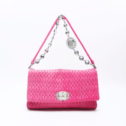 Miu Miu Materasse Sac à bandoulière en cristal rose WS14393