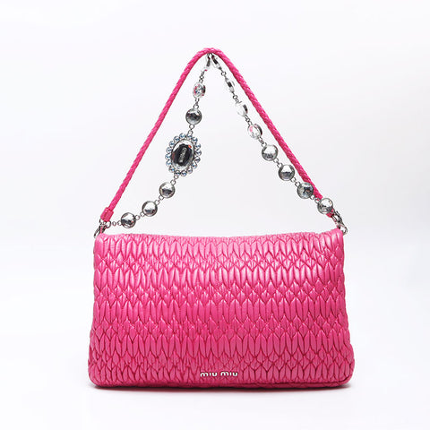 Miu Miu Materasse Crystal Shoulder Bag pink WS14393