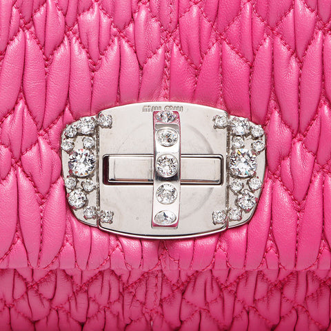 Miu Miu Materasse Crystal Shoulder Bag pink WS14393