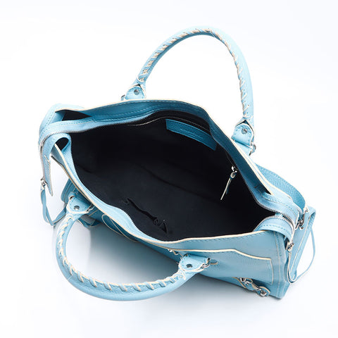 バレンシアガ BALENCIAGA シティ ラージ 水色 ライトブルー ショルダーバッグ ブルー WS14394