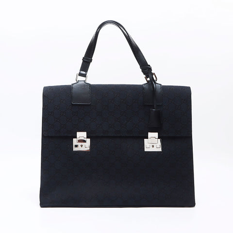 GUCCI Briefcase in GG canvas Handbag black WS14395