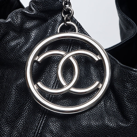 シャネル CHANEL 10番台 2005-2006 デカ ココマーク ショルダーバッグ ブルー WS14398
