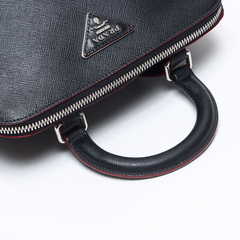 PRADA Saffiano 奢华皮革背包背包黑色 WS14400