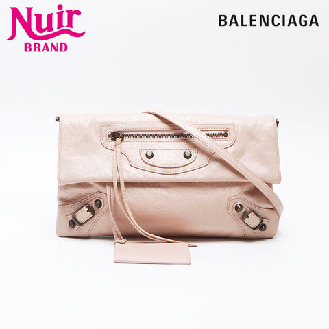 BALENCIAGA Envelope Leather Shoulder Bag pink WS14401