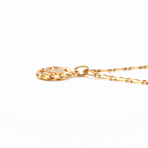CHANEL COCO Mark Rhinestone 1980s Necklace gold WS14404