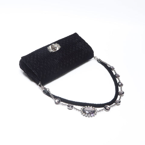 Miu Miu Velour Matelasse Shoulder Bag black WS14407