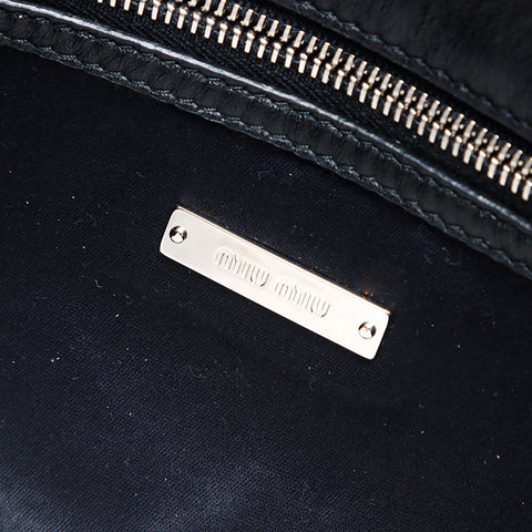 Miu Miu Velour Matelasse Shoulder Bag black WS14407