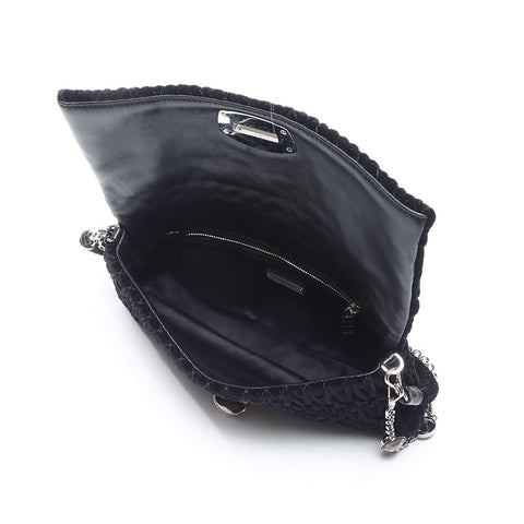 Miu Miu Velour Matelasse Shoulder Bag black WS14407