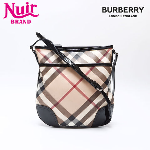BURBERRY Novacheck enamel Shoulder Bag beige WS14408