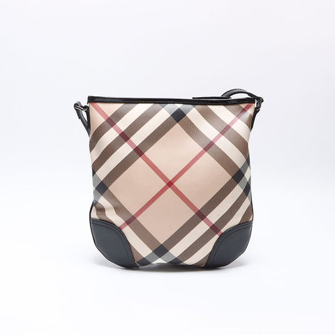 BURBERRY Novacheck enamel Shoulder Bag beige WS14408