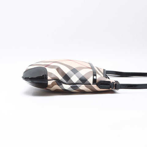 BURBERRY Novacheck enamel Shoulder Bag beige WS14408