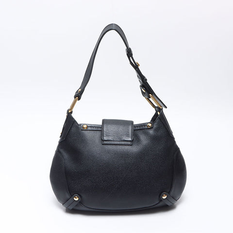 Salvatore Ferragamo Leather bamboo Shoulder Bag black WS14412