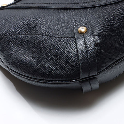 Salvatore Ferragamo Leather bamboo Shoulder Bag black WS14412