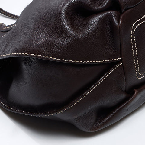 CELINE Bitter Sweet Leather Handbag Brown WS14413