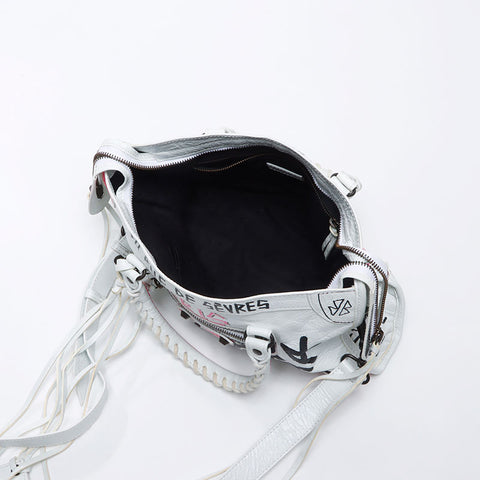 BALENCIAGA City Graffiti Shoulder Bag white WS14414