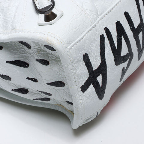 BALENCIAGA City Graffiti Shoulder Bag white WS14414