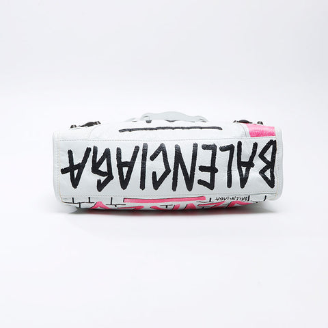 BALENCIAGA City Graffiti Shoulder Bag white WS14414