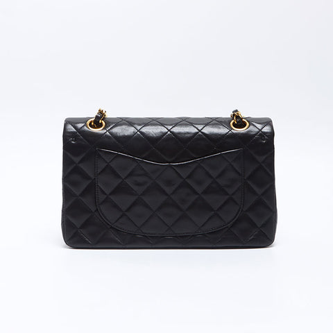 シャネル CHANEL 3番台 ラムスキン マトラッセ ダブルフラップ 23cm　1994-1999 ショルダーバッグ ブラック WS14417