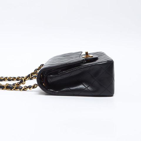シャネル CHANEL 3番台 ラムスキン マトラッセ ダブルフラップ 23cm　1994-1999 ショルダーバッグ ブラック WS14417