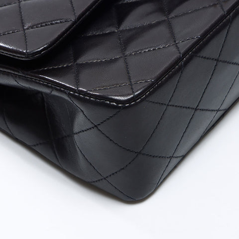 シャネル CHANEL 3番台 ラムスキン マトラッセ ダブルフラップ 23cm　1994-1999 ショルダーバッグ ブラック WS14417